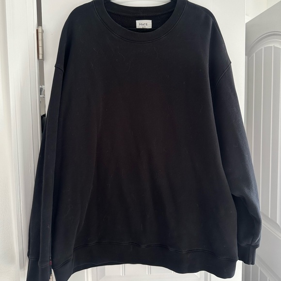 oversized MATE the Label Black Crewneck Sweater - Picture 2 of 3